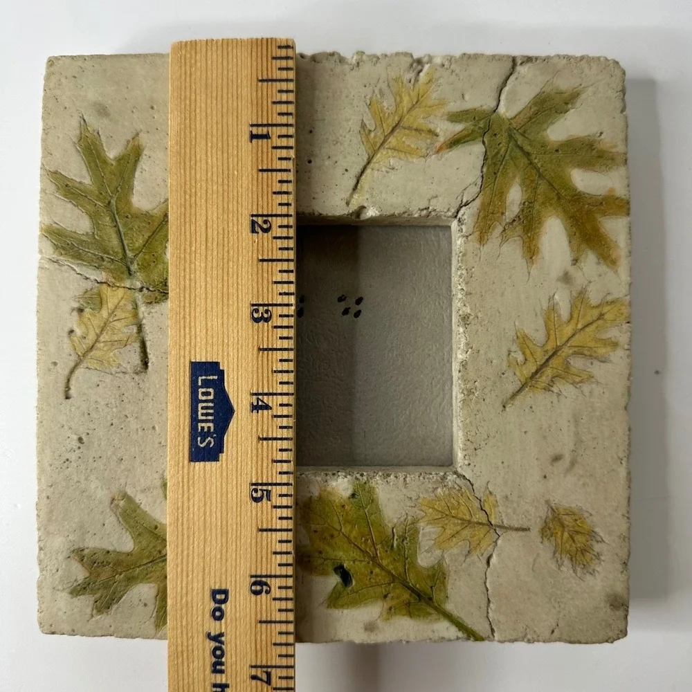 2 Picture Frames Leaf Impression & Floral Foxglove Textured Cottagecore Tabletop